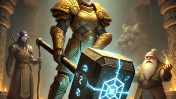 Gudule the Paladin wielding the Rockpounder