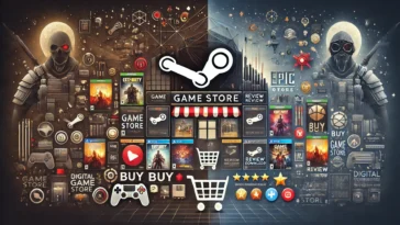 Steam and Epic Game Store - the essence of gaming reviews and digital storefronts.