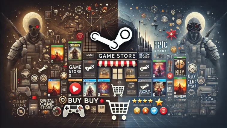 Steam and Epic Game Store - the essence of gaming reviews and digital storefronts.